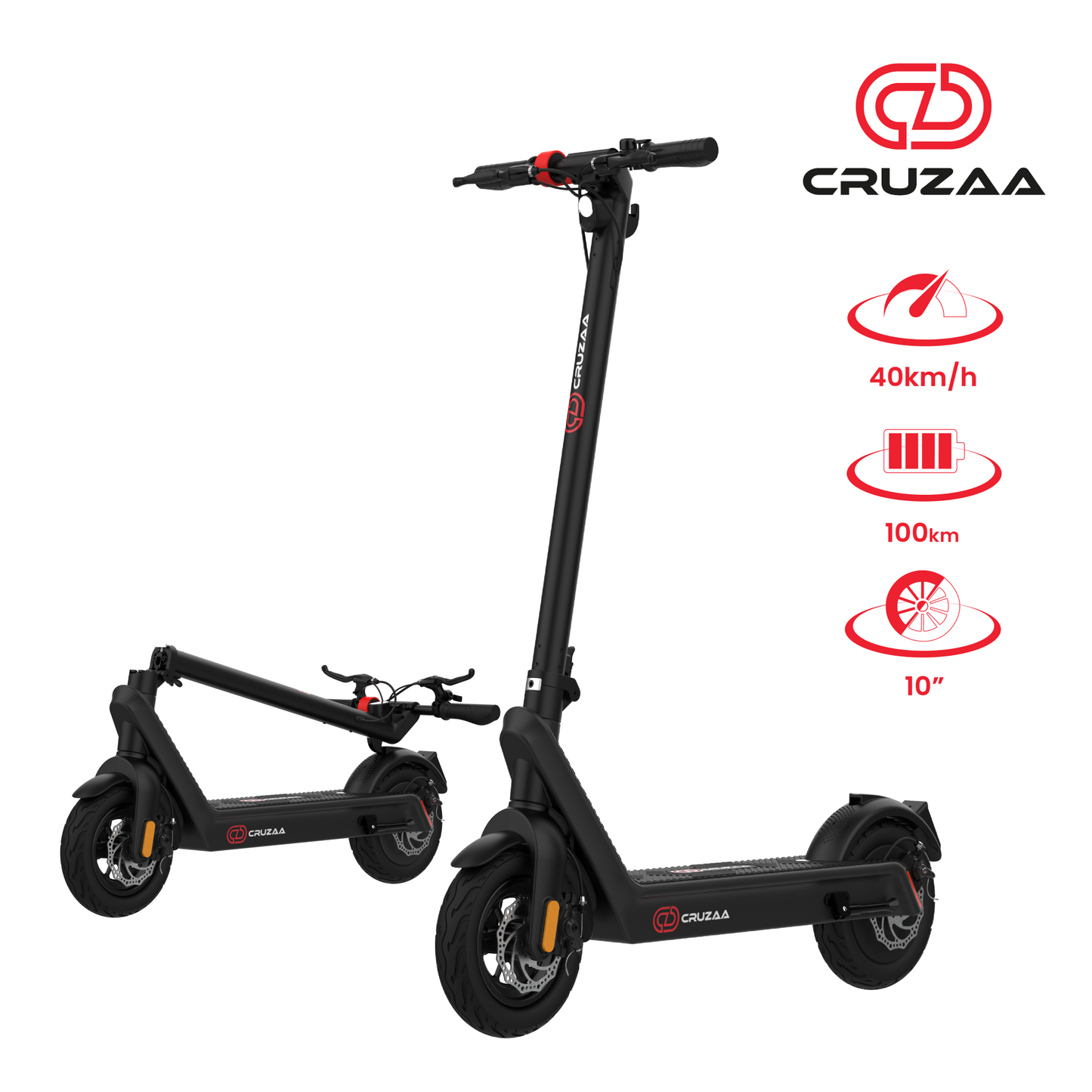 The Commuta Pro Max Electric Foldable Scooter - 75km Range and 40kmh Max Speed.