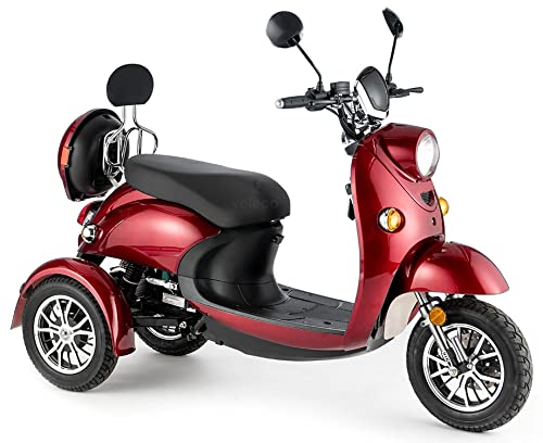 Veleco ZT63 Retro Mobility Scooter 650W-Red three-wheeled scooter