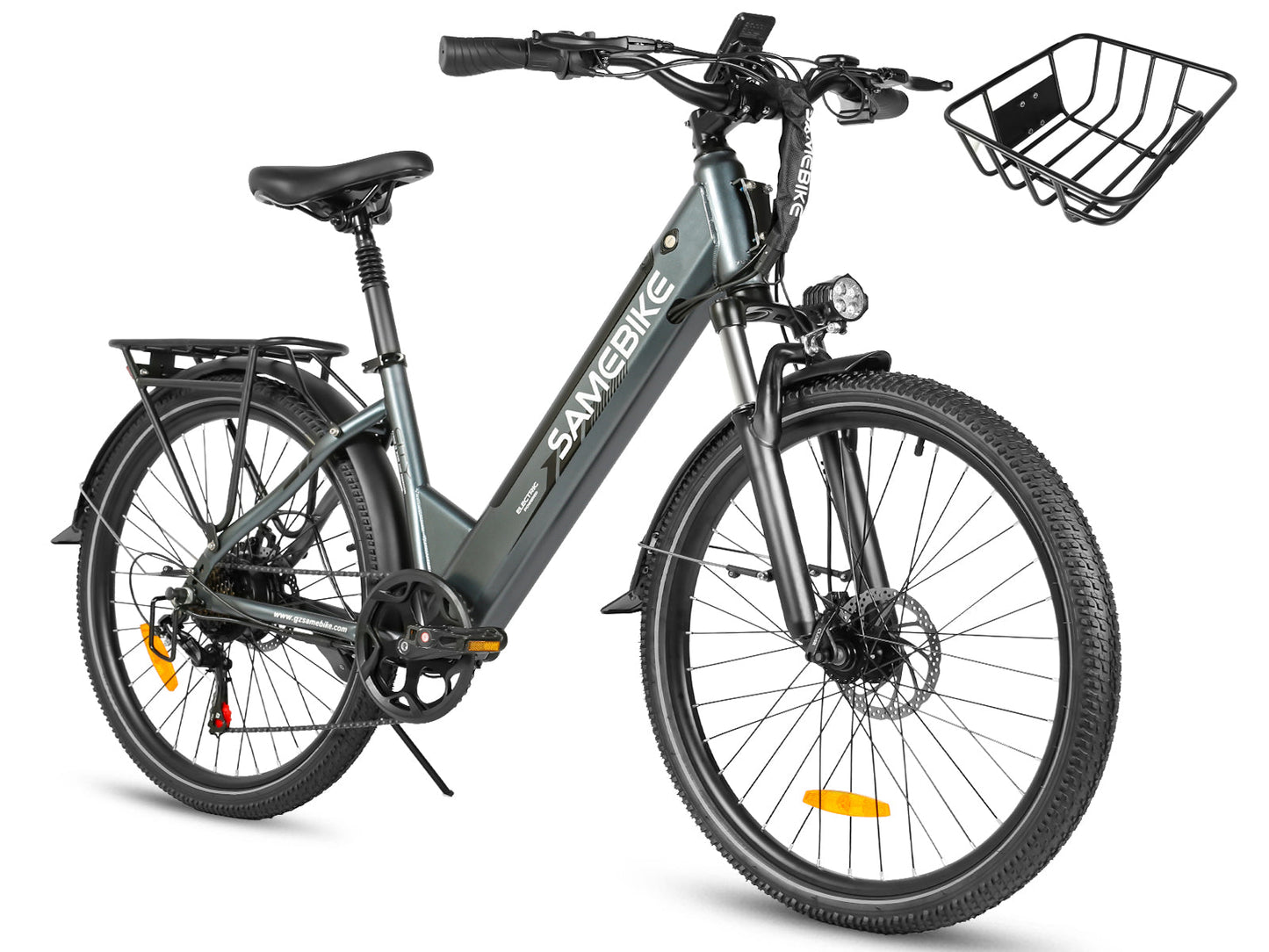 SAMEBIKE RS-A01 Pro-T Urban Electric Bicycle – 36V 15Ah Battery, 90 km / 56 mi Range, Dual Suspension, 7-Speed Shimano