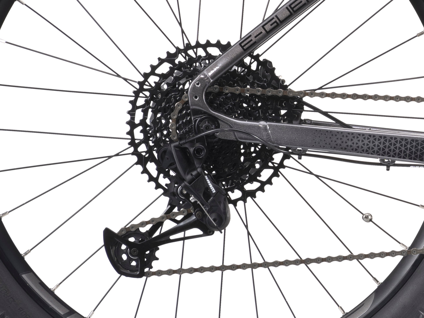 Close-up of a bicycle's gear system of Crussis e-Guera 9.10 2025 – 720Wh & 900Wh Women’s Electric Mountain Bike UK
