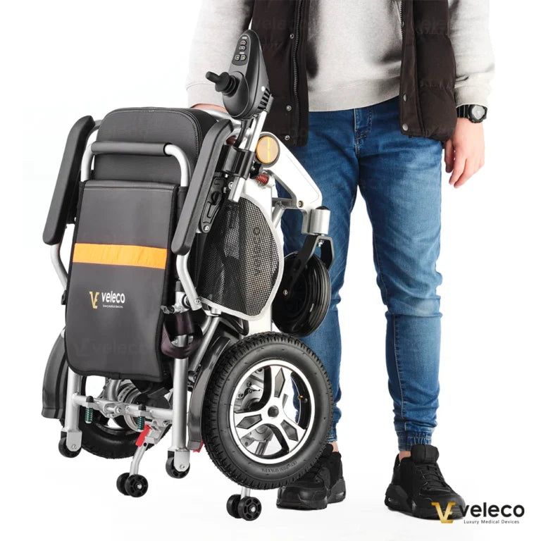 Veleco Cosmo Ultra-Light Electric Wheelchair – Folding, Joystick Control