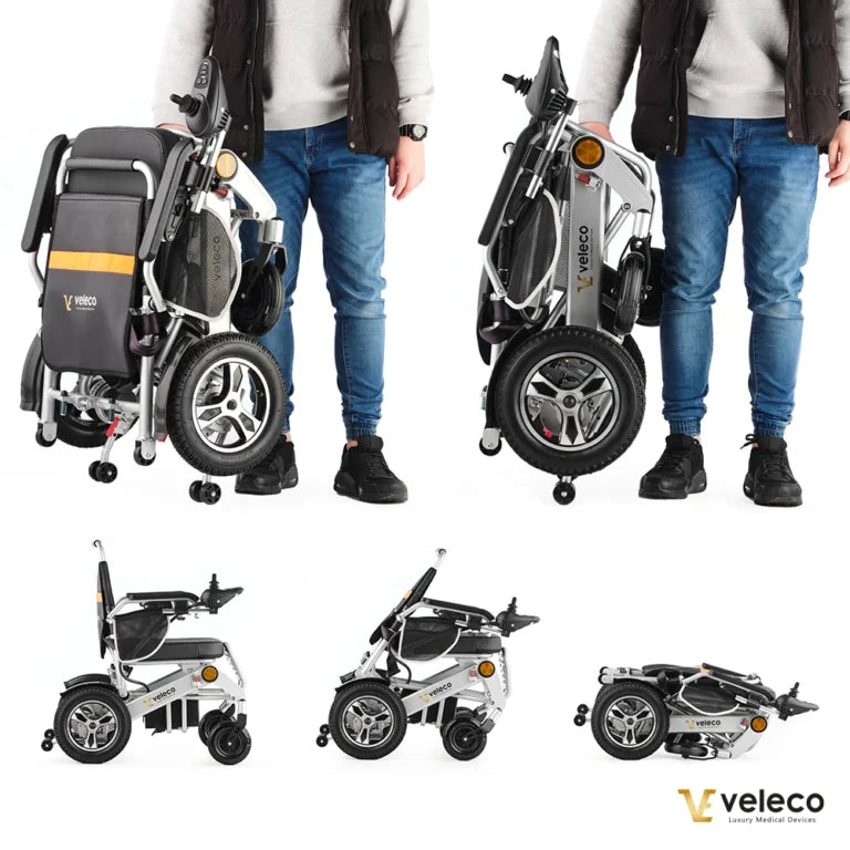 Veleco Cosmo Ultra-Light Electric Wheelchair – Folding, Joystick Control