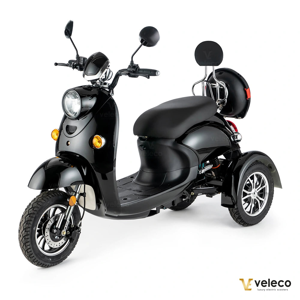 Veleco ZT63 Retro Mobility Scooter 650W-Black three-wheeled scooter
