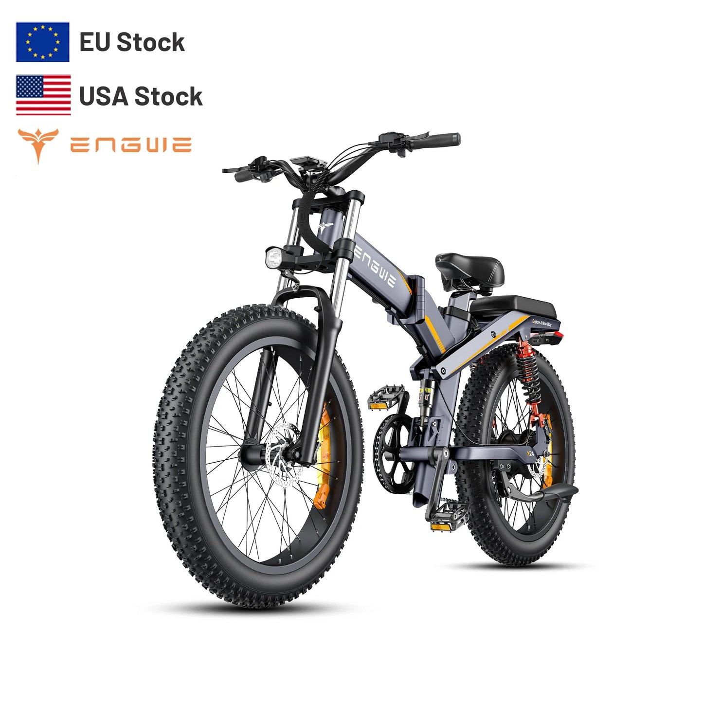 ENGWE X24 Electric Bicycle - 1200W Motor, 48V 29.2Ah Battery, Off-Road Adventure and Urban Commute