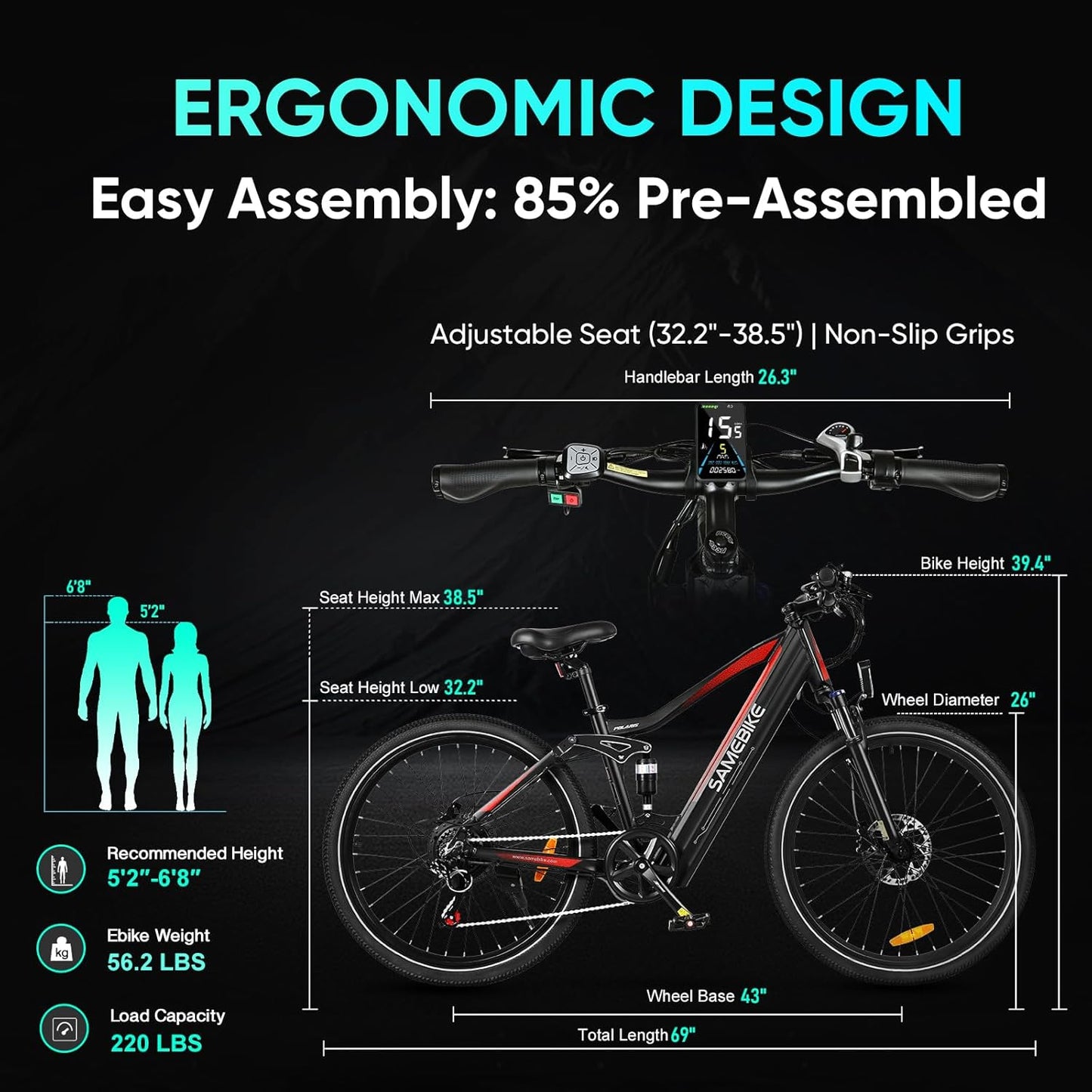Samebike XD26-II: Conquer Trails & Commute - 26" Electric Bike