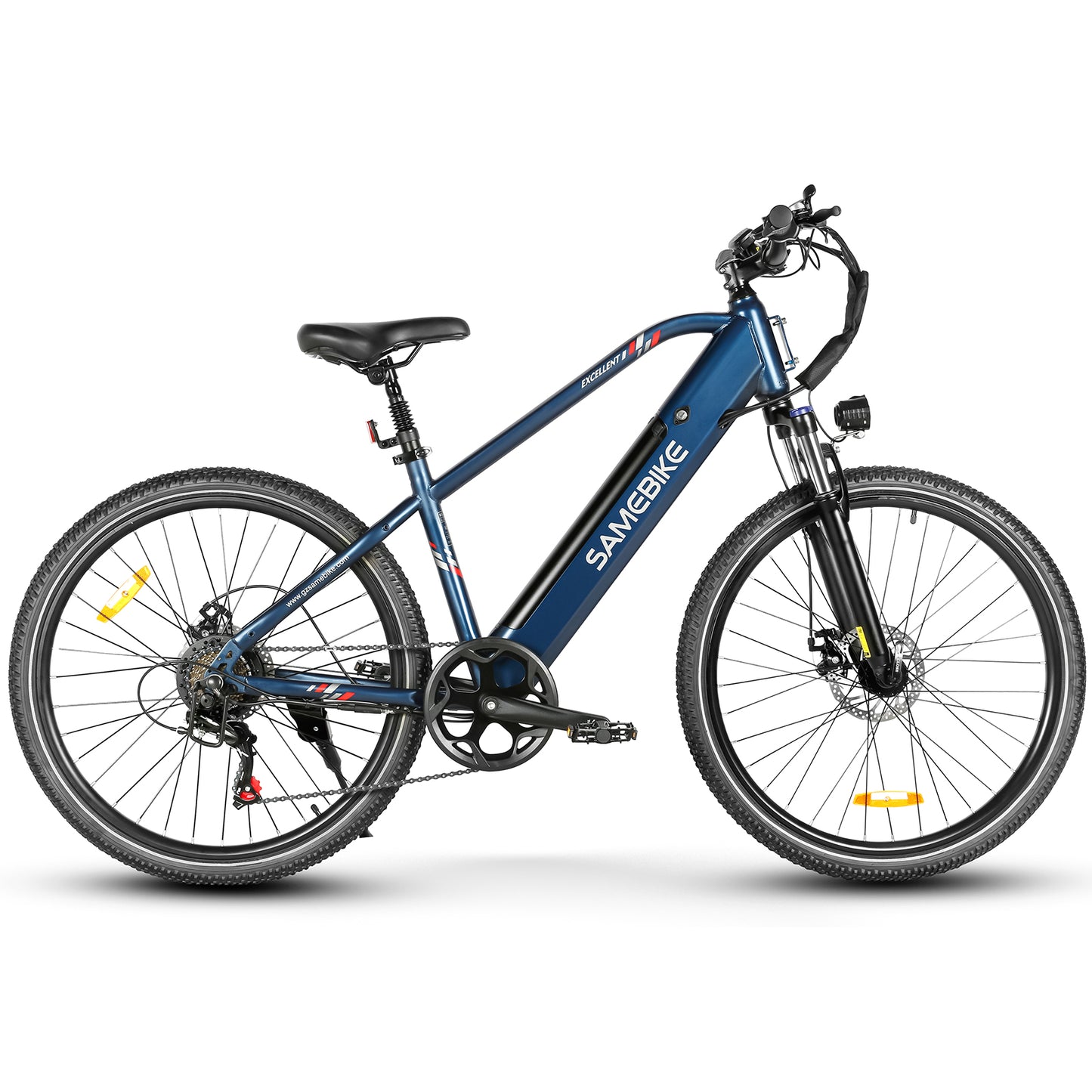 SAMEBIKE RS-A06 – 48V 12.5Ah, 350W Mid-Drive Motor, 45–60 km / 28–37 mi Range, Hydraulic Brakes, All-Terrain E-MTB