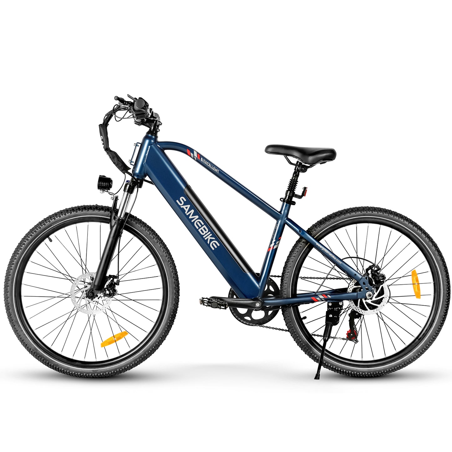 SAMEBIKE RS-A06 – 48V 12.5Ah, 350W Mid-Drive Motor, 45–60 km / 28–37 mi Range, Hydraulic Brakes, All-Terrain E-MTB