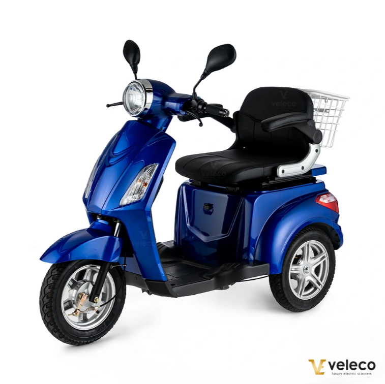 Veleco ZT15 3‑Wheel Class‑3 Mobility Scooter – 900 W / 48 V | Adjustable Seat, Full Suspension, Magnetic Brakes
