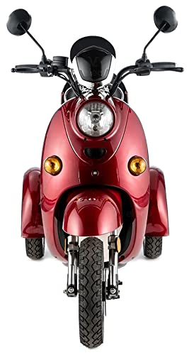 Veleco ZT63 Retro Mobility Scooter 650W-Red three-wheeled scooter on a white background