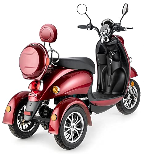 Veleco ZT63 Retro Mobility Scooter 650W-Red three-wheeled motor scooter