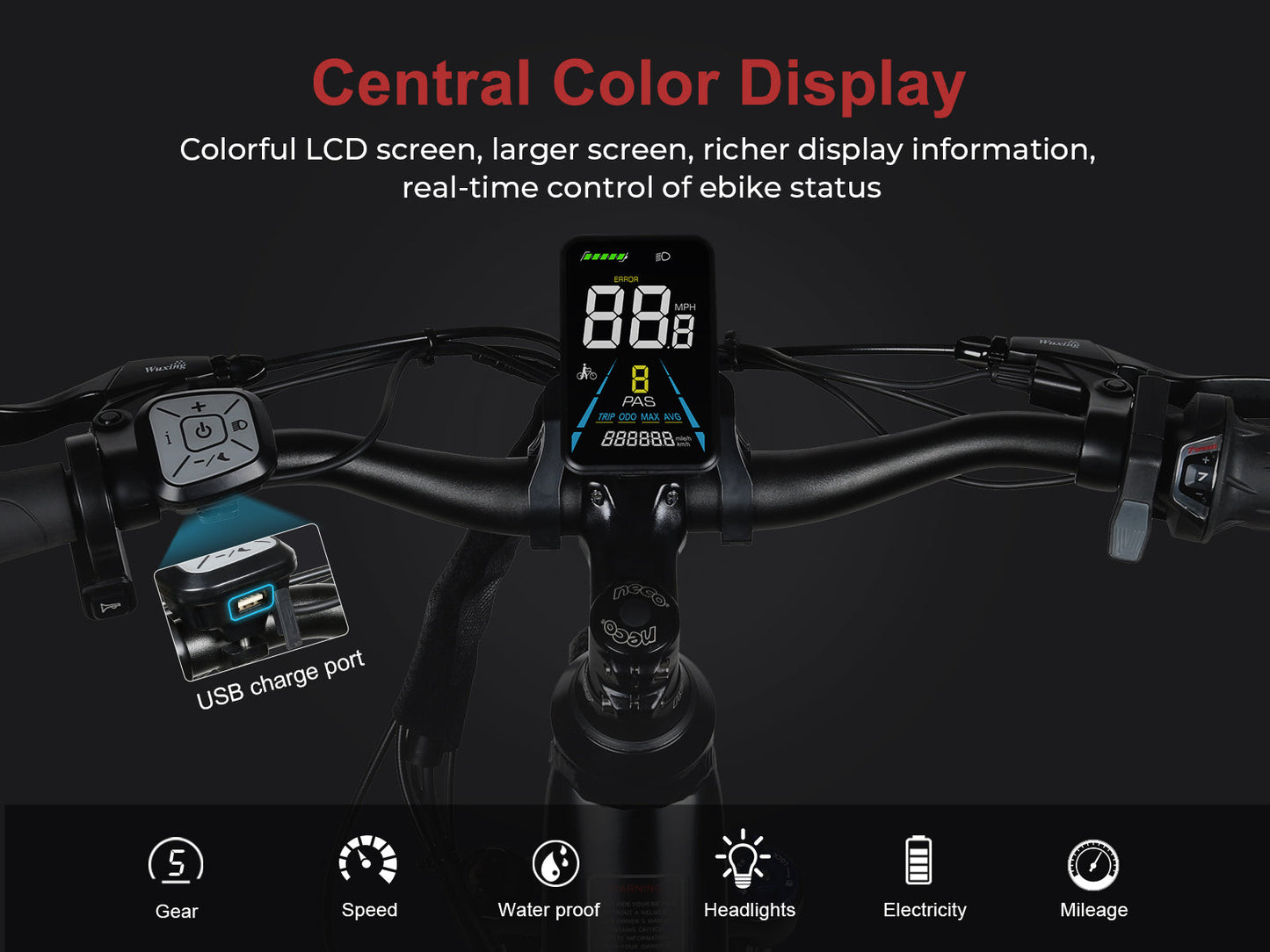 SAMEBIKE RS-A01 Pro-T Urban Electric Bicycle – 36V 15Ah Battery, 90 km / 56 mi Range, Dual Suspension, 7-Speed Shimano