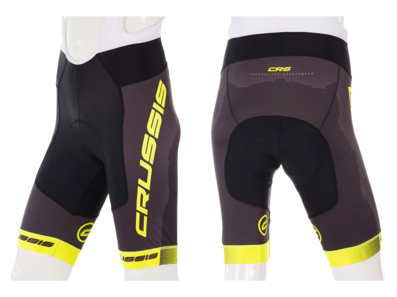 Cycling bib shorts CRUSSIS, black / yellow