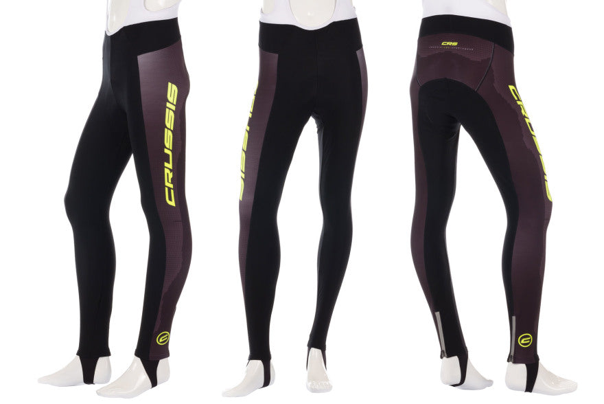 Cycling bib pants CRUSSIS,Men black / yellow