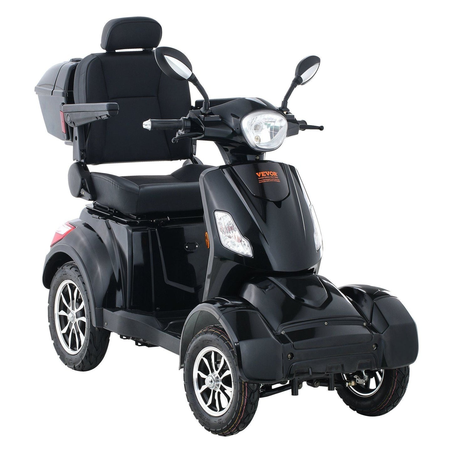 VEVOR Heavy Duty 4-Wheel Mobility Scooters for Seniors & Adults 500lbs Capacity - 31 Miles 3-Speed Long Range, 800W All Terrain Electric Recreational Scooter Wheelchair with 25° Max Climbing Capacity - Rider Smarts