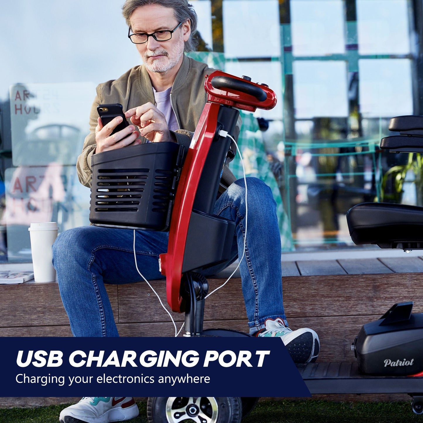 Outdoor Compact Mobility Scooter With Windshield - Rider Smarts