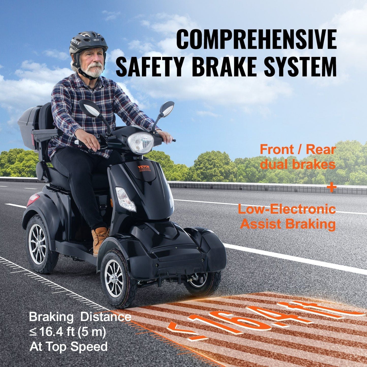 VEVOR Heavy Duty 4-Wheel Mobility Scooters for Seniors & Adults 500lbs Capacity - 31 Miles 3-Speed Long Range, 800W All Terrain Electric Recreational Scooter Wheelchair with 25° Max Climbing Capacity - Rider Smarts