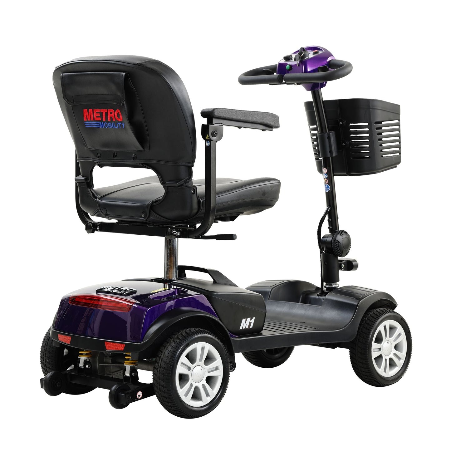 Four wheels Compact Travel Mobility Scooter with 300W Motor for Adult-300lbs, Dark Purple - Rider Smarts
