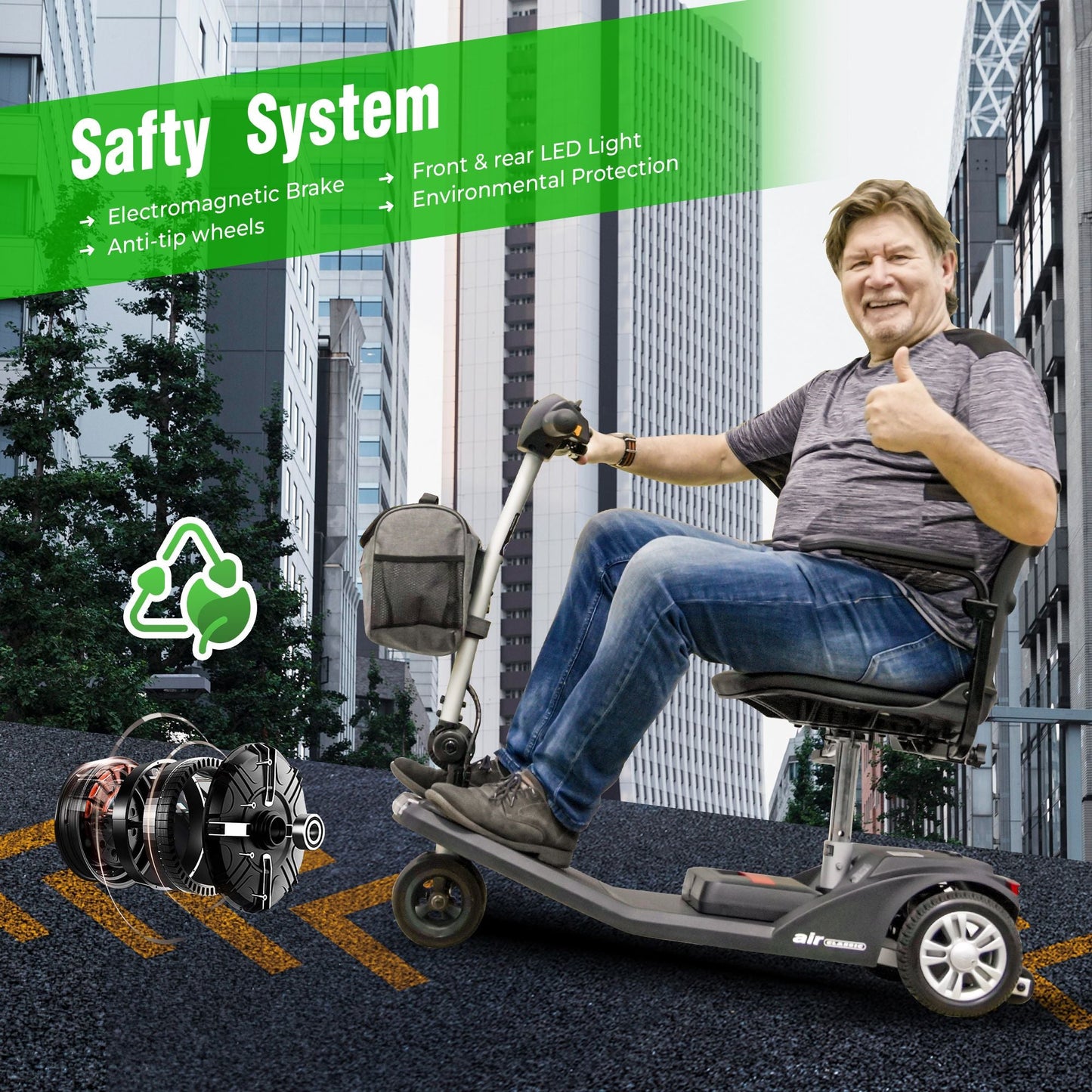 Metro Mobility Scooters, Super Lightweight Foldable Electric Mobility Scooter for Adults and Seniors, Aluminum Frame 33lbs Only Airline Approved with Detachable Lithium Battery - Rider Smarts