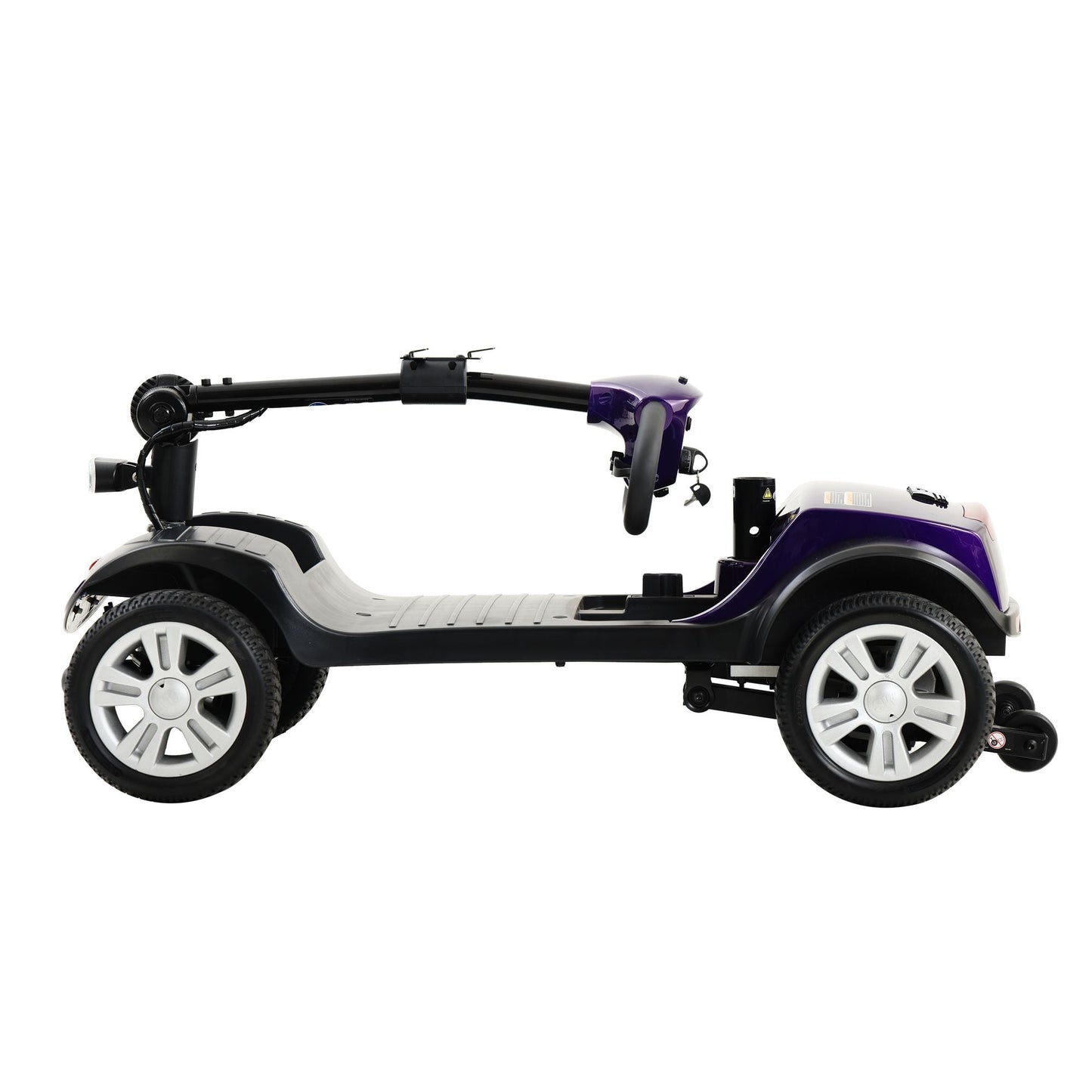 Four wheels Compact Travel Mobility Scooter with 300W Motor for Adult-300lbs, Dark Purple - Rider Smarts
