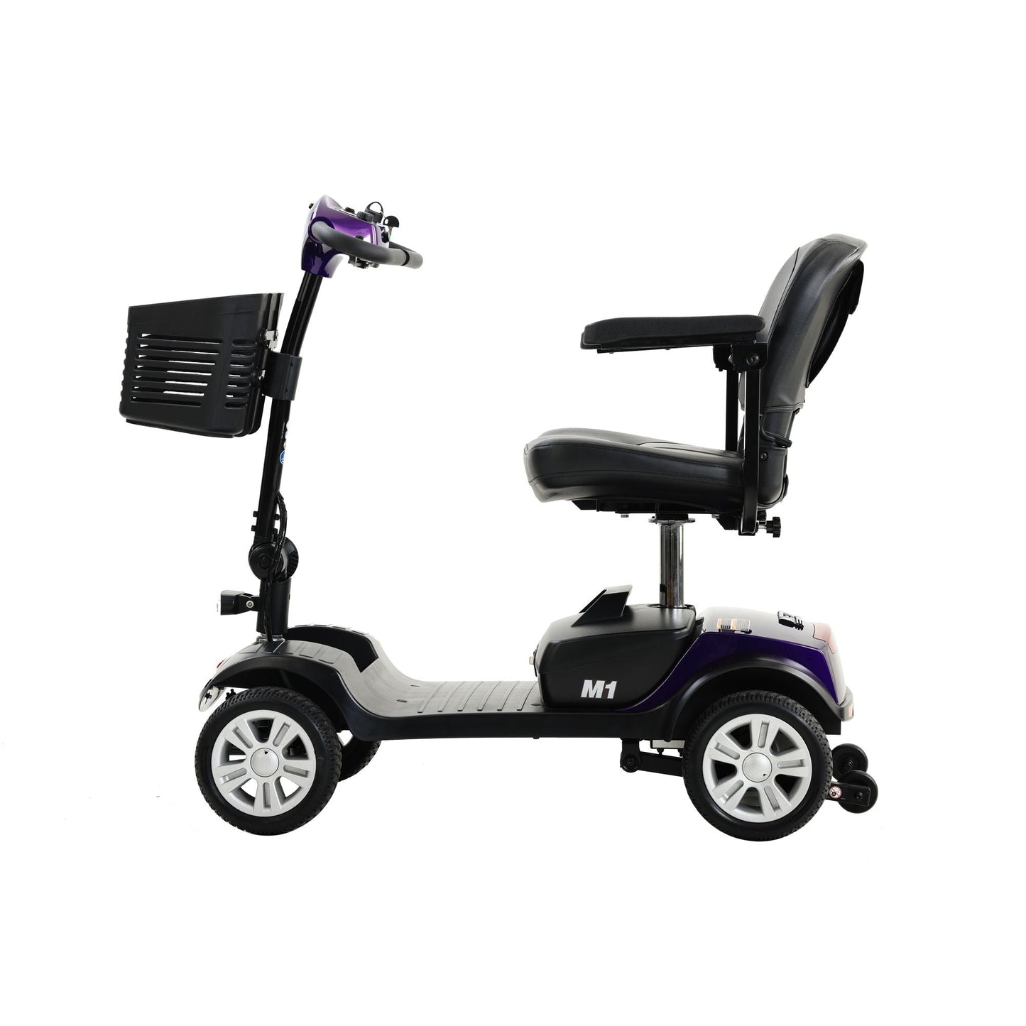 Four wheels Compact Travel Mobility Scooter with 300W Motor for Adult-300lbs, Dark Purple - Rider Smarts