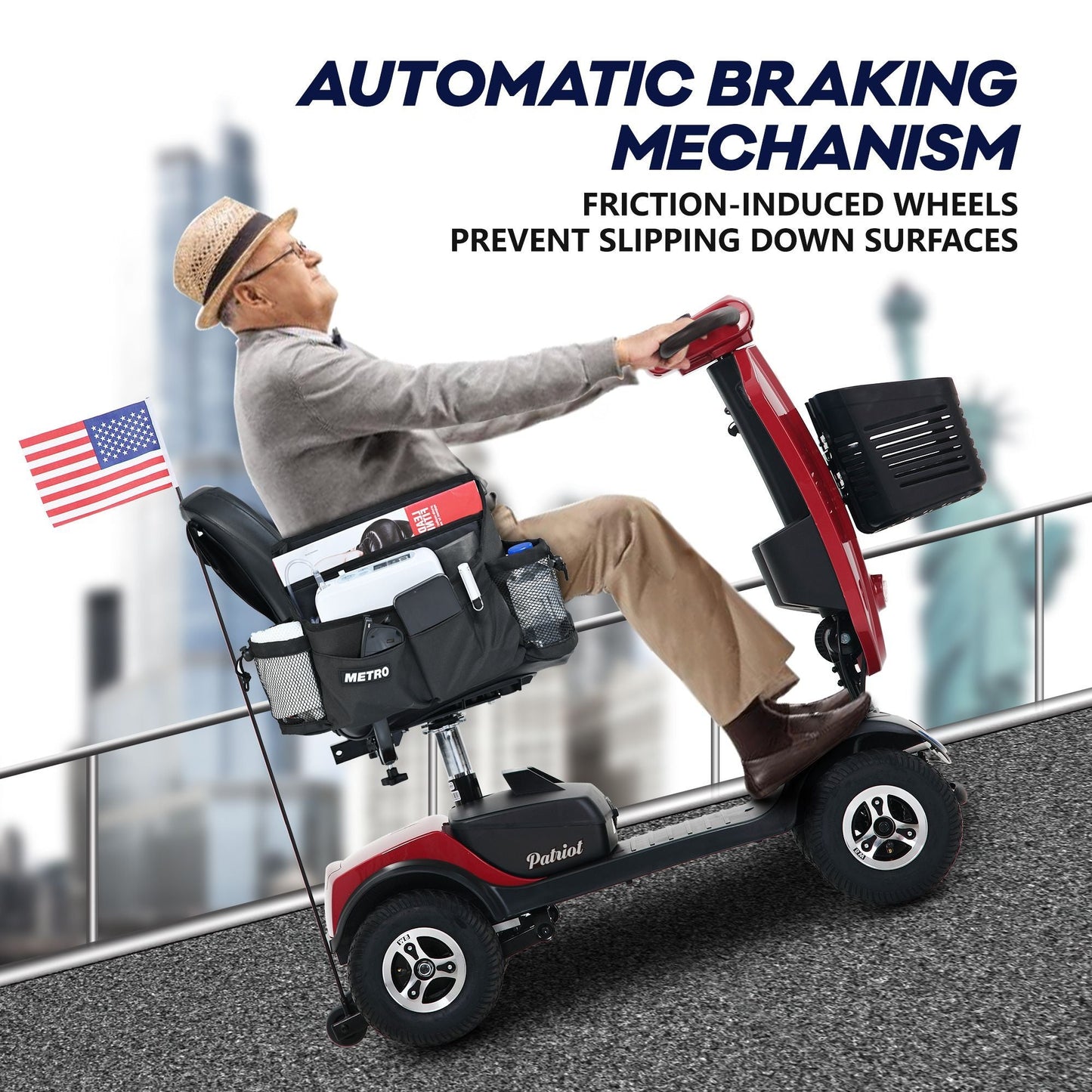 Outdoor Compact Mobility Scooter With Windshield - Rider Smarts