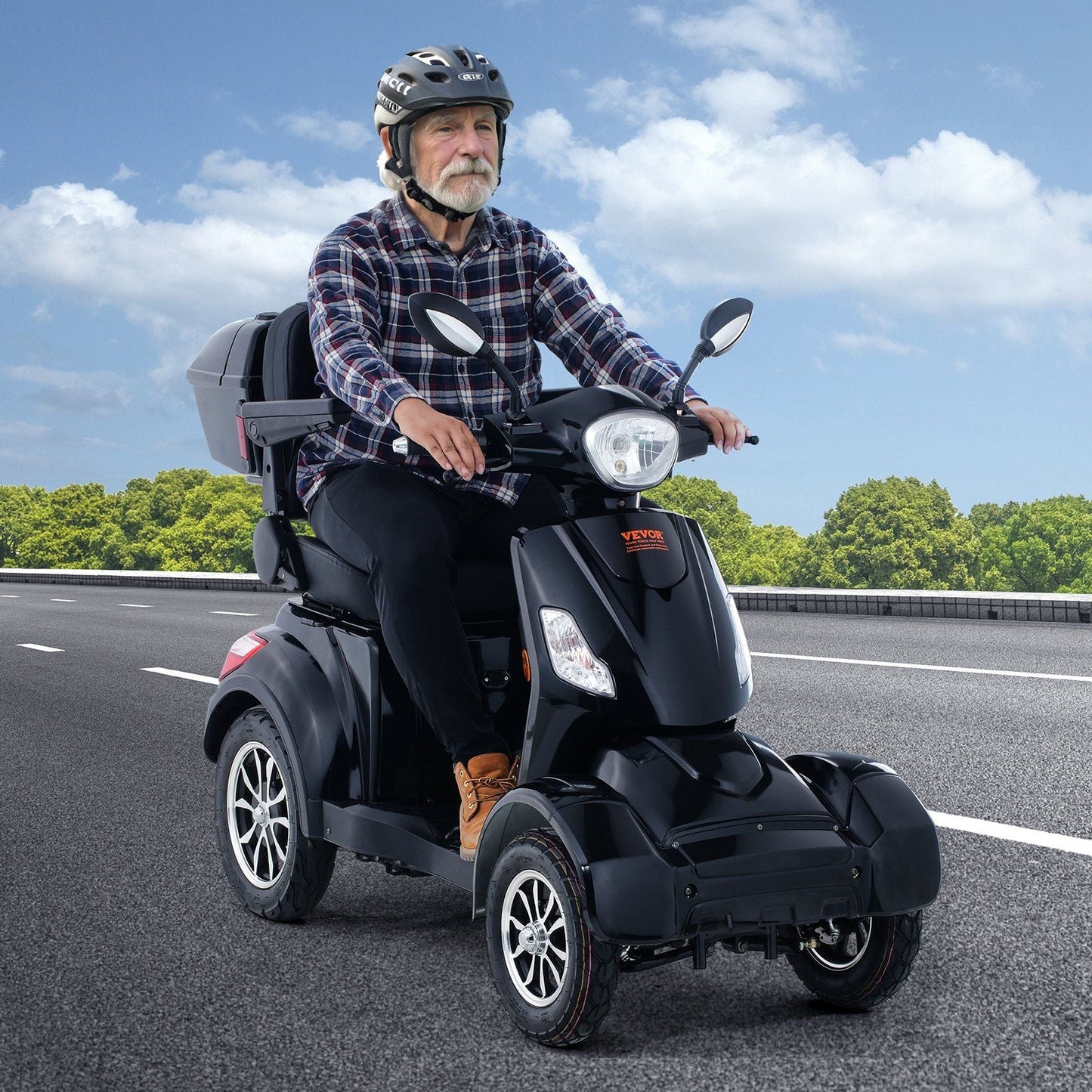 VEVOR Heavy Duty 4-Wheel Mobility Scooters for Seniors & Adults 500lbs Capacity - 31 Miles 3-Speed Long Range, 800W All Terrain Electric Recreational Scooter Wheelchair with 25° Max Climbing Capacity - Rider Smarts