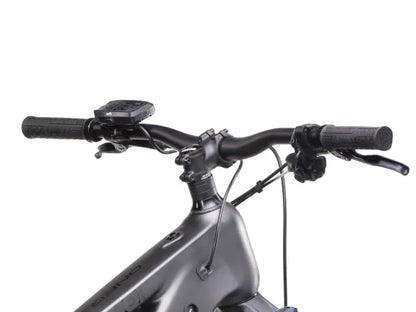 Crussis ONE-Guera 10.10 Women’s Mountain E-Bike Close-up of a bicycle handlebar with control buttons on a white background.