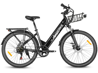 SAMEBIKE RS-A01 Pro-T Urban Electric Bicycle – 36V 15Ah Battery, 90 km / 56 mi Range, Dual Suspension, 7-Speed Shimano