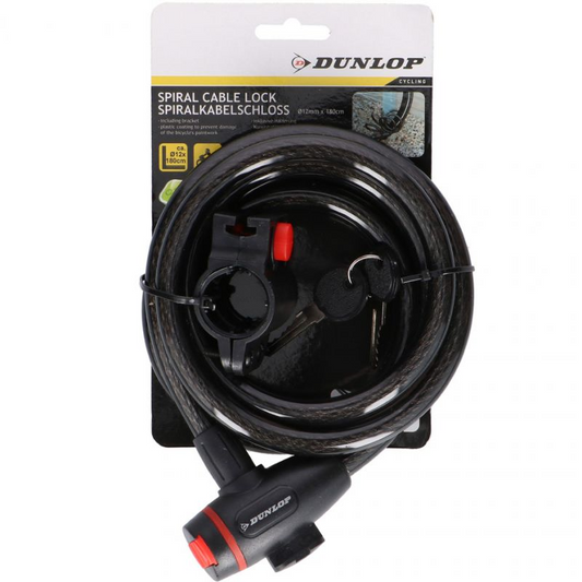 Dunlop spiral cable lock 12 mm ST 56376 - Rider Smarts