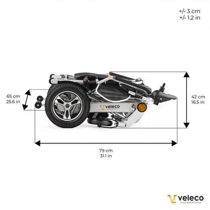 Veleco Cosmo Ultra-Light Electric Wheelchair – Folding, Joystick Control