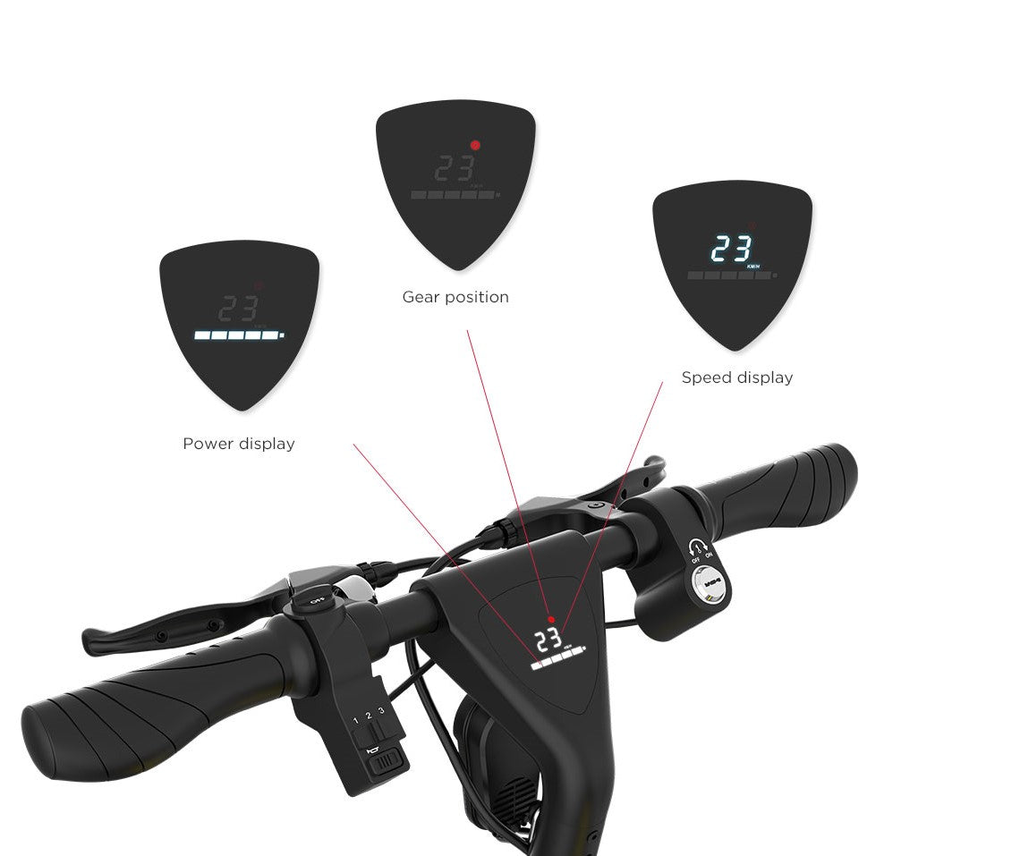 Cruzaa Max Foldable E-Bike – Carbon Black | 35km Range | 25km/h Top Speed (LCD Display)