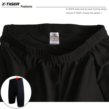 X-TIGER Men's Cycling Shorts Coolmax 5D Padded Bicycles Riding Pants Shockproof MTB Bike Shorts Biking Cycle Wear Tights