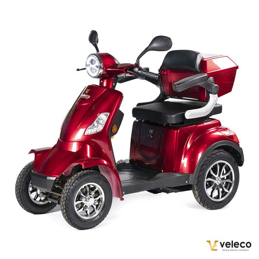 Veleco Faster Mobility Scooter Red – 1000W, 4-Wheel, Long Range