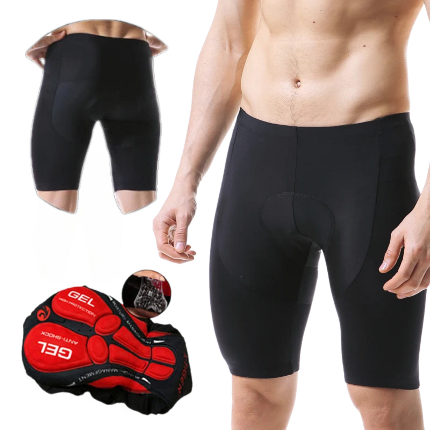 X-TIGER Men's Cycling Shorts Coolmax 5D Padded Bicycles Riding Pants Shockproof MTB Bike Shorts Biking Cycle Wear Tights