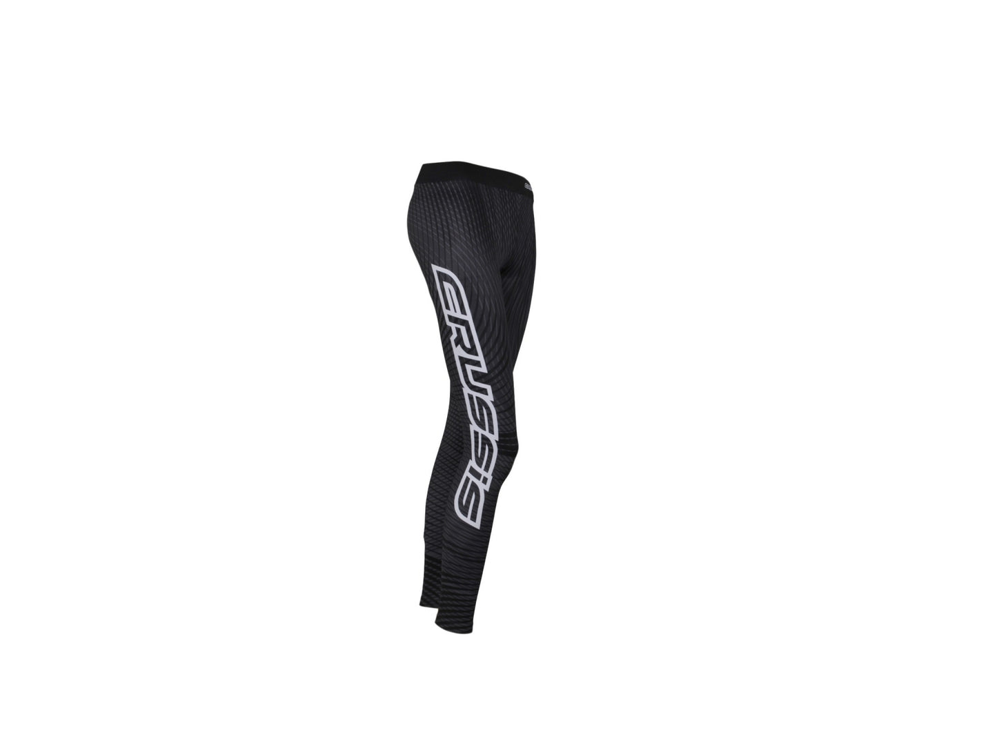 Crussis Women’s Long Black Leggings showcasing ergonomic fit and sleek design.​
